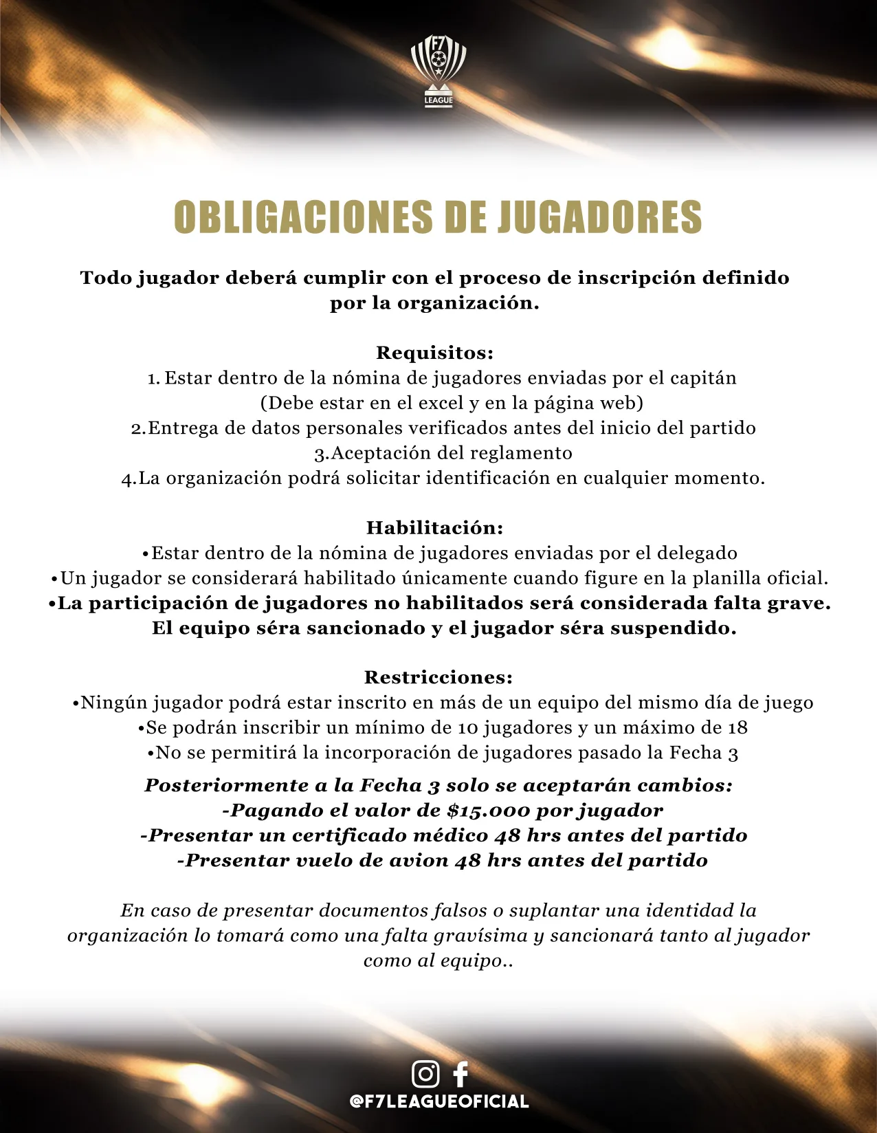 Reglamento oficial de F7 League — página 5 de 17